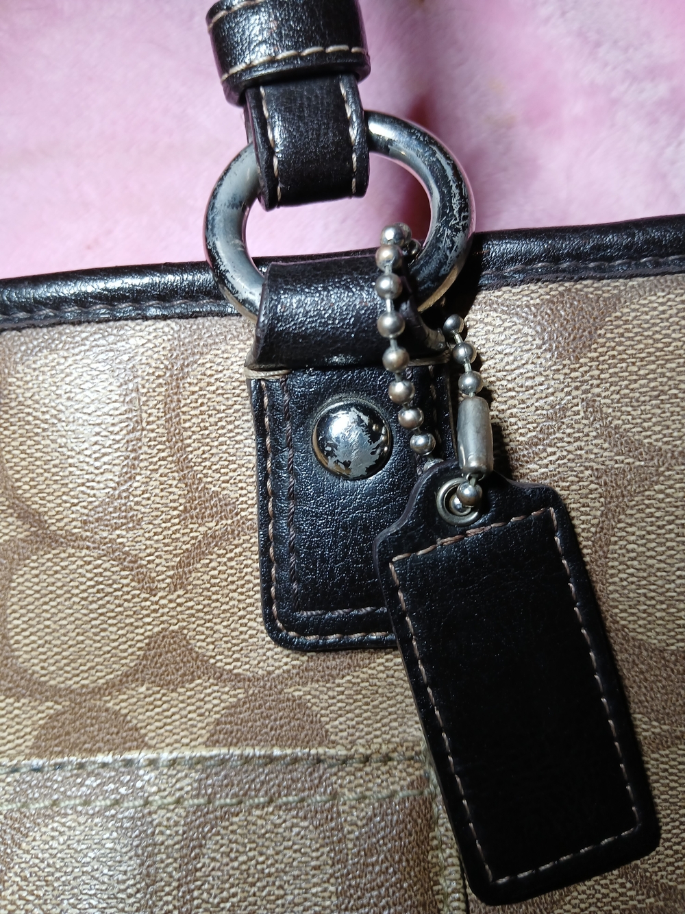Coach Peyton Signature Heritage Tote Bag Brown F18917 Flawed - Picture 16 of 16